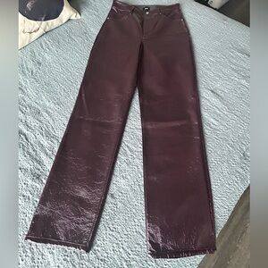 Express brand purple leather boot cut pants size 6